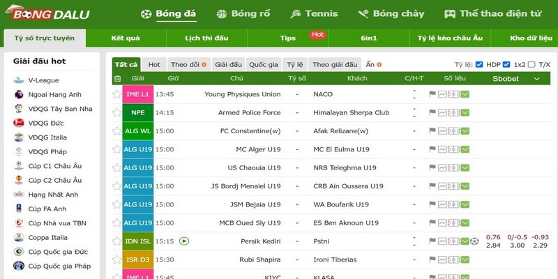 Các tính năng chính đang được Bongdalu cung cấp